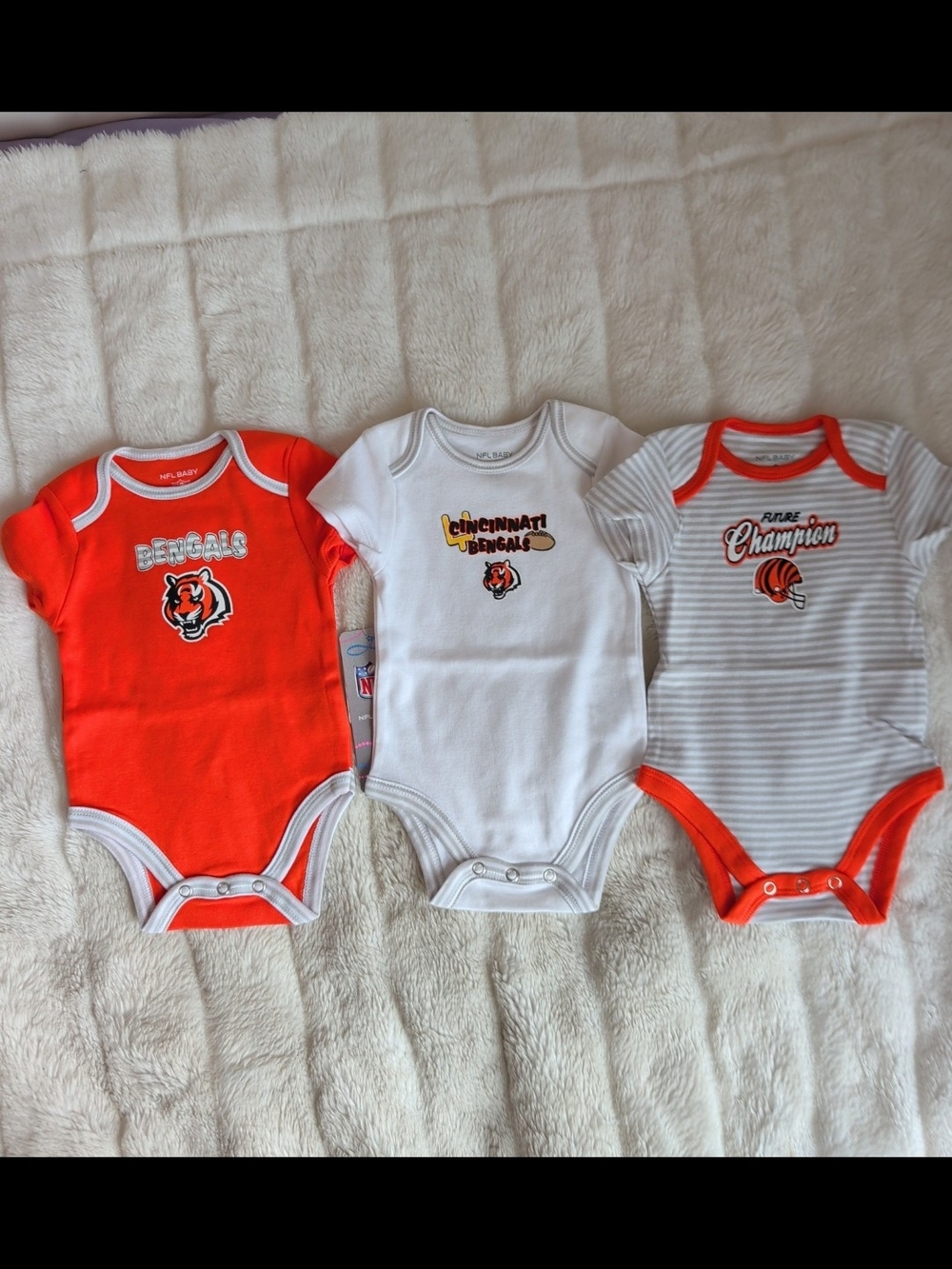 NFL Baby Cincinnati Bengals Onesies Bundle 0/3 Months NWT
